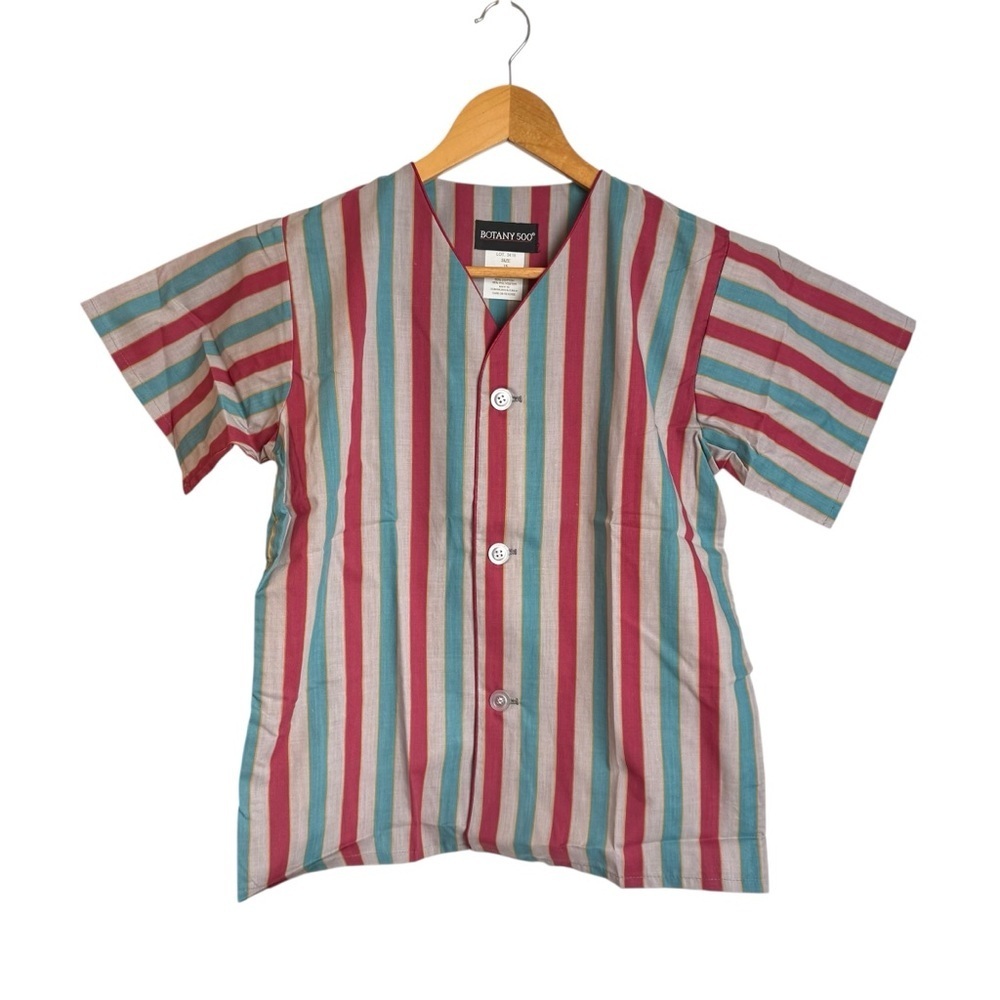 Vintage Botany 500 Boy 2 Piece Pajama Set Size 16 NWT Short Sleeve Pants Striped - Picture 8 of 12